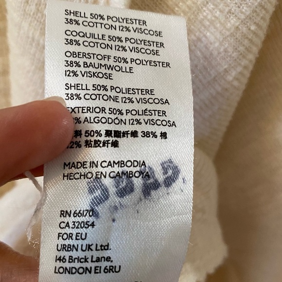 Pilcro Anthropologie Ivory Ruffled Raglan Thermal Top - Picture 6 of 6